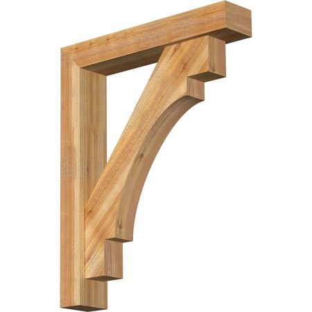 Ekena Millwork Merced Block Rough Sawn Bracket w/ Offset Brace, Western Red Cedar, 6"W x 32"D x 40"H BKT0604X32X40MRC05RWR